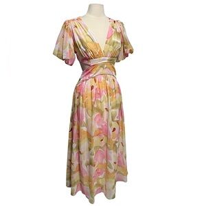 Fortunate One Oh Darling Floral Cut Out Maxi Dress Size Small/US 4 NWOT